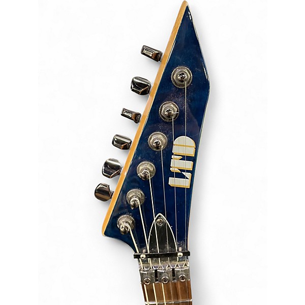 Used ESP LTD M100QM Blue Burst Solid Body Electric Guitar