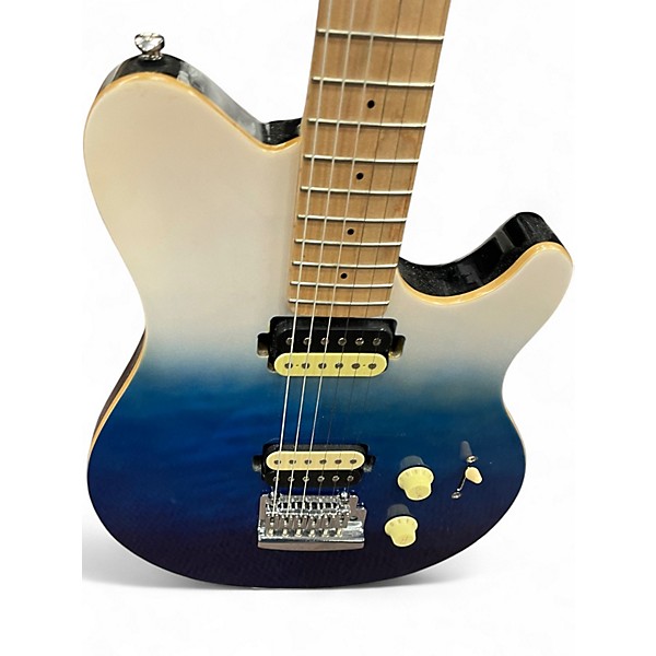 Used Sterling by Music Man Axis Quilted Maple blue fade Solid Body Electric Guitar