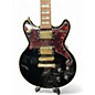 Used D'Angelico DELUXE BRIGHTON Black Solid Body Electric Guitar