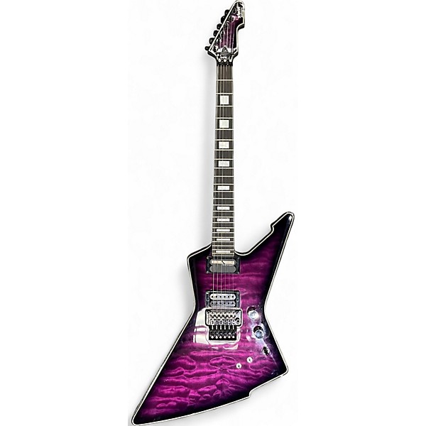 Used Schecter Guitar Research E1-FR S Special Edition Trans Purple Burst Solid Body Electric Guitar