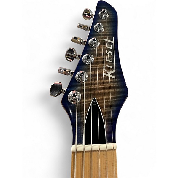 Used Kiesel Theos 6 Cali Blue Aqua Purple Burst Solid Body Electric Guitar