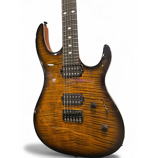 Used Kiesel 6 String Hiphsot Deep Tigers Eye Flame Solid Body Electric Guitar