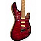 Used Kiesel Theos 6 with Hipshot Deep Red Over Flame Solid Body Electric Guitar