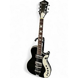 Used Silvertone 1423 Black and Gold Solid Body Electric Guitar