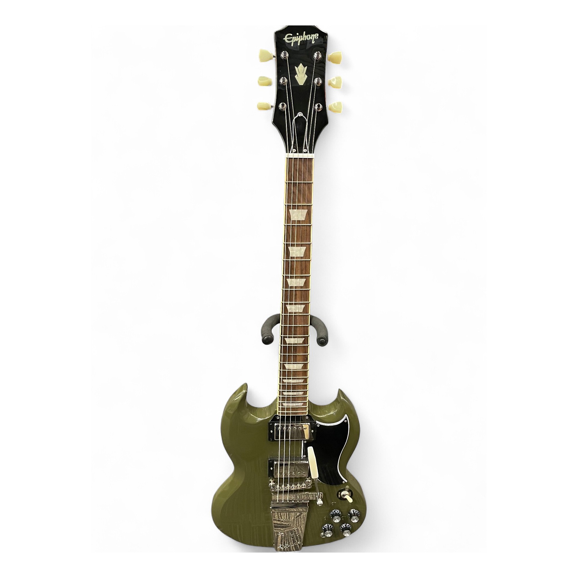 Used Epiphone SG Standard '61 Maestro Olive Drab Solid Body