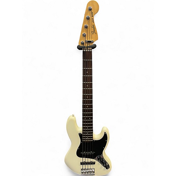 Used Fender Deluxe Active Jazz Bass V 5 String Alpine White Electric Bass Guitar