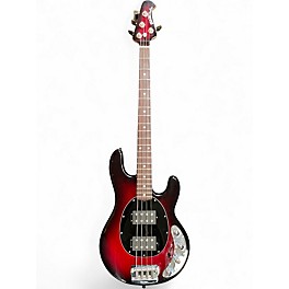 Used Ernie Ball Music Man Stingray HH 4 String Crimson Red Burst Electric Bass Guitar