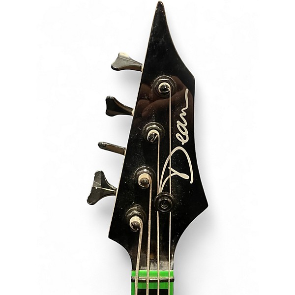 Used Dean Custom Zone 4-String Nuclear Green Electric Bass Guitar