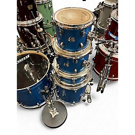 Used Ludwig 5 Piece Element Evolution blue sparkle Drum Kit
