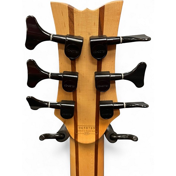 Used Schecter Guitar Research Stiletto Custom 6 String Trans Red Electric Bass Guitar