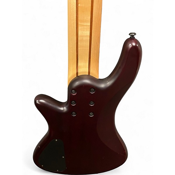 Used Schecter Guitar Research Stiletto Custom 6 String Trans Red Electric Bass Guitar