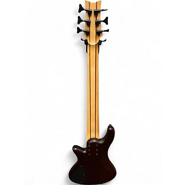 Used Schecter Guitar Research Stiletto Custom 6 String Trans Red Electric Bass Guitar