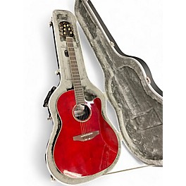 Used Ovation CC24 Celebrity Red Acoustic Electric Guitar