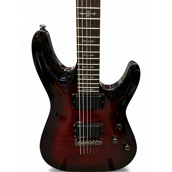 Used Schecter Guitar Research Demon 6 Trans Red Solid Body Electric Guitar