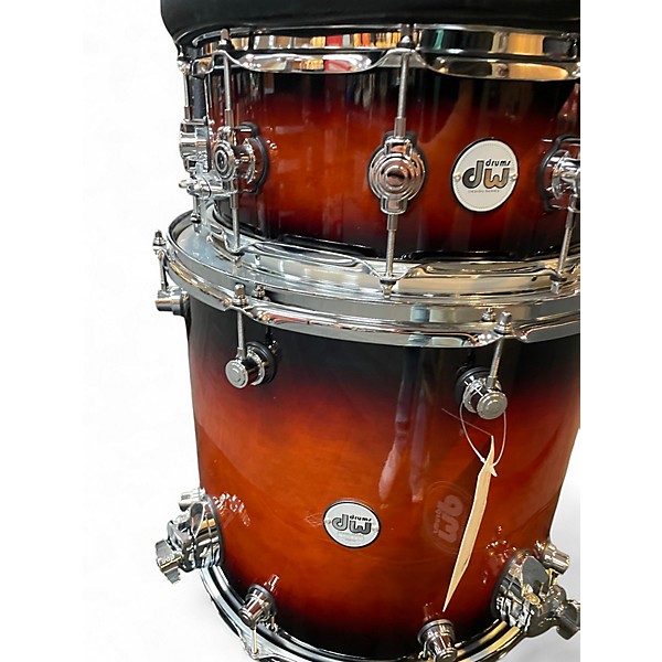 Used DW 5 Piece Design Series 5 Piece Drum Kit with Bags Tobacco Burst Drum Kit