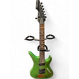 Used Schecter Guitar Research Diamond Series A-7 Green Sparkle Finish Solid Body Electric Guitar