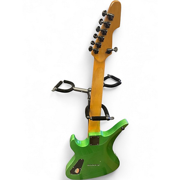 Used Schecter Guitar Research Diamond Series A-7 Green Sparkle Finish Solid Body Electric Guitar