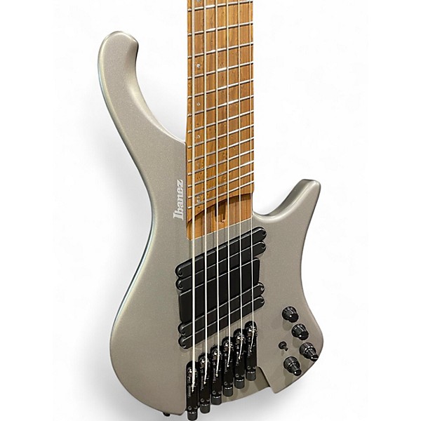 Used Ibanez EBH1006MS Silver Electric Bass Guitar