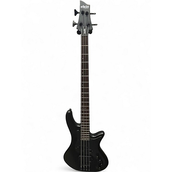 Used Schecter Guitar Research Stiletto STEALTH 4 String Black Electric Bass Guitar