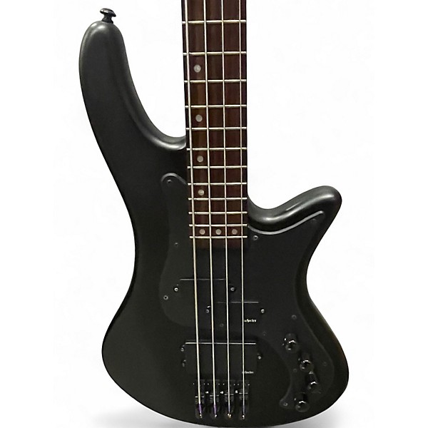 Used Schecter Guitar Research Stiletto STEALTH 4 String Black Electric Bass Guitar