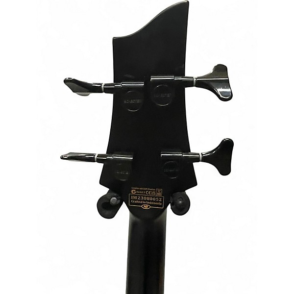 Used Schecter Guitar Research Stiletto STEALTH 4 String Black Electric Bass Guitar