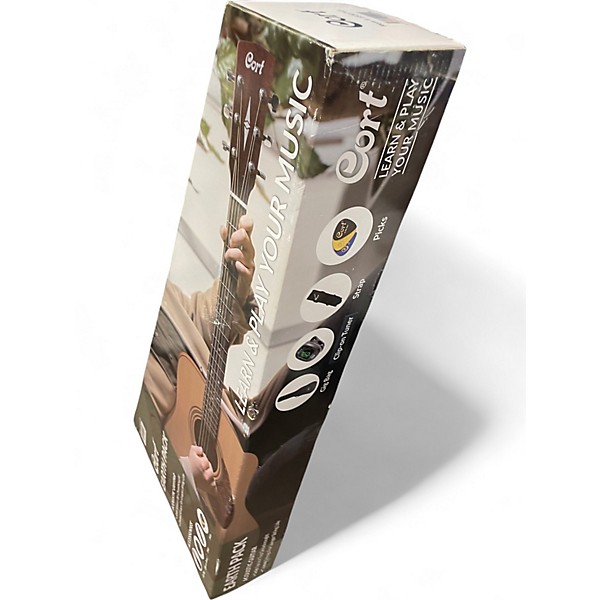 Used Cort Earth 60 Natural Acoustic Guitar Pack