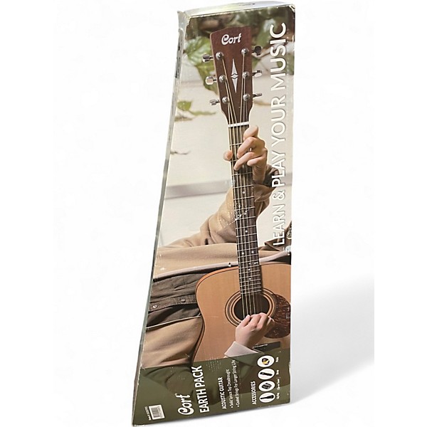 Used Cort Earth 60 Natural Acoustic Guitar Pack