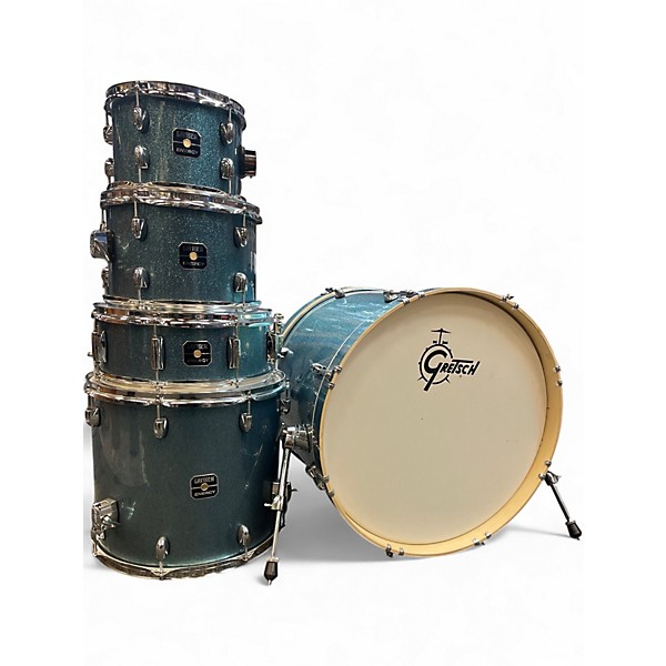 Used Gretsch Drums 5 Piece Energy BLUE SPARKLE Drum Kit
