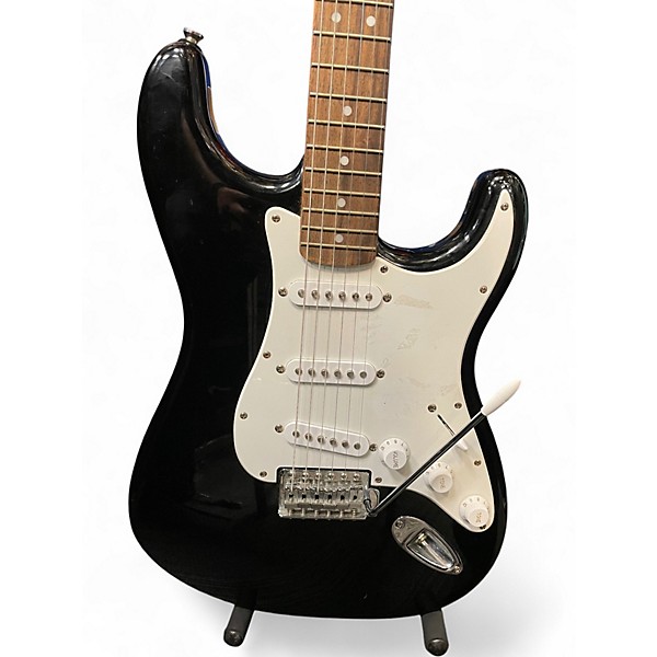 Used Squier Standard Stratocaster Black Solid Body Electric Guitar