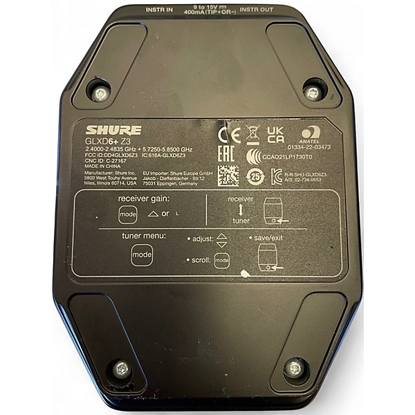 Used Shure GLX-D16+ Instrument Wireless System