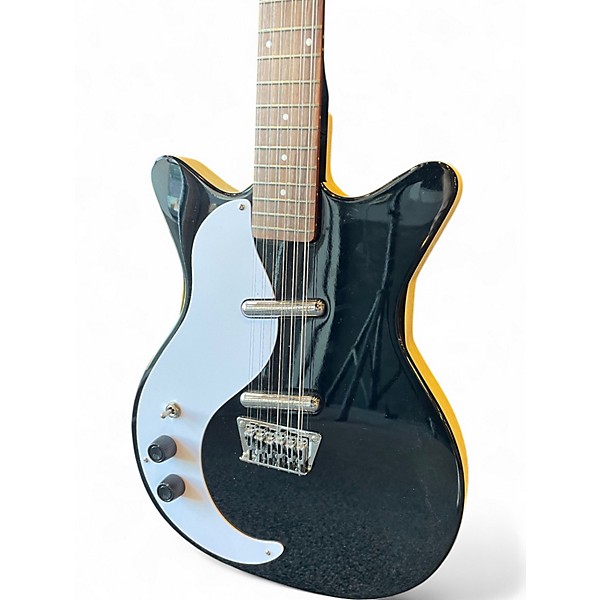 Used Danelectro 12SDC 12-String Black and White Solid Body Electric Guitar