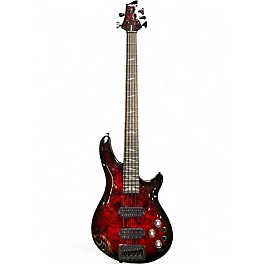 Used Schecter Guitar Research Omen Elite 5 Crimson Burst Electric Bass Guitar
