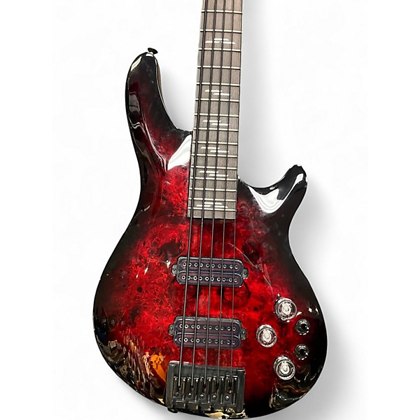 Used Schecter Guitar Research Omen Elite 5 Crimson Burst Electric Bass Guitar