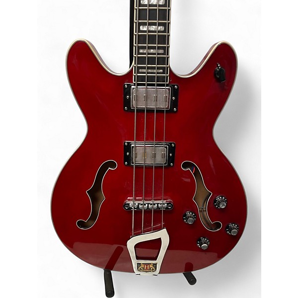Used Hagstrom Viking Bass Red Electric Bass Guitar