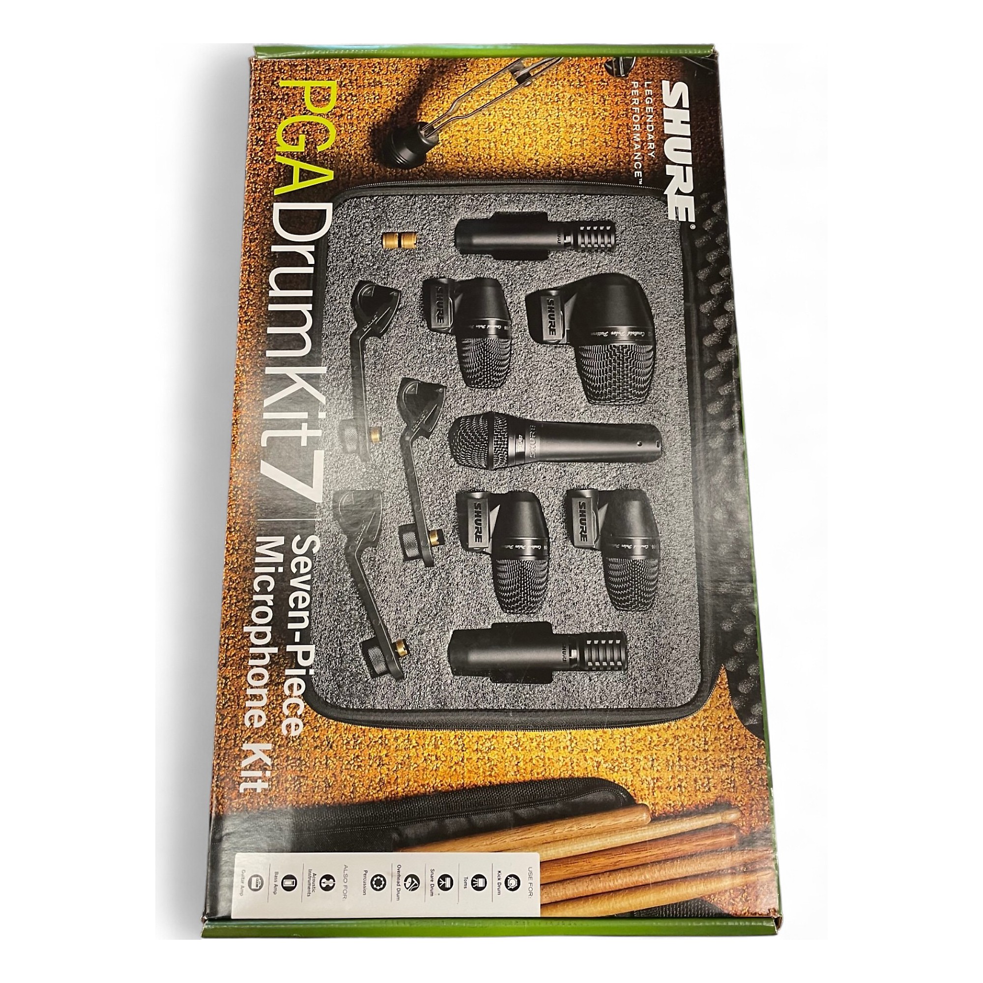【未使用新品】SHURE　本格ドラムマイクキット　PGADRUMKIT7 Shure PGADRUMKIT7 7-Piece Drum Microphone Kit | Guitar Center