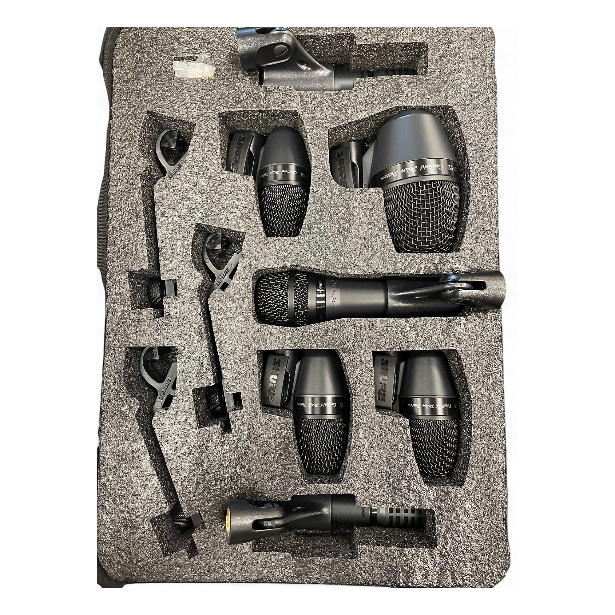 【未使用新品】SHURE　本格ドラムマイクキット　PGADRUMKIT7 Shure PGADRUMKIT7 7-Piece Drum Microphone Kit | Guitar Center