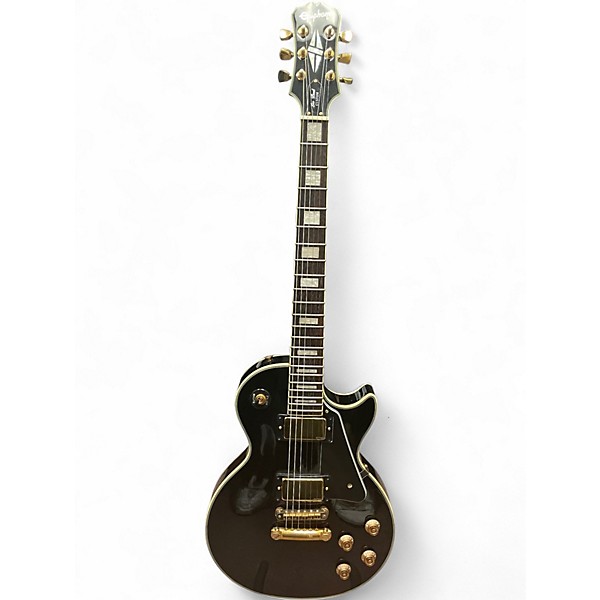 Used Epiphone Les Paul Custom Black and Gold Solid Body Electric Guitar