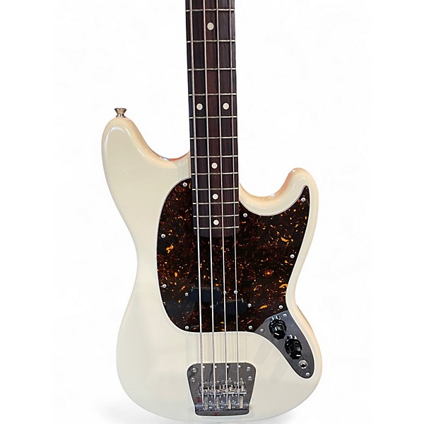 Used Fender Mustang Bass MIJ White Electric Bass Guitar