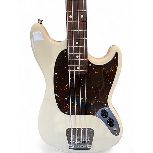 Used Fender MUSTANG BASS MIJ White Electric Bass Guitar