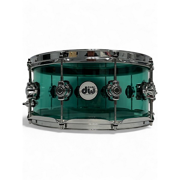 Used DW 14X6.5 Design Series Acrylic Snare Trans Blue Drum