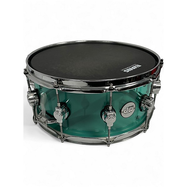 Used DW 14X6.5 Design Series Acrylic Snare Trans Blue Drum