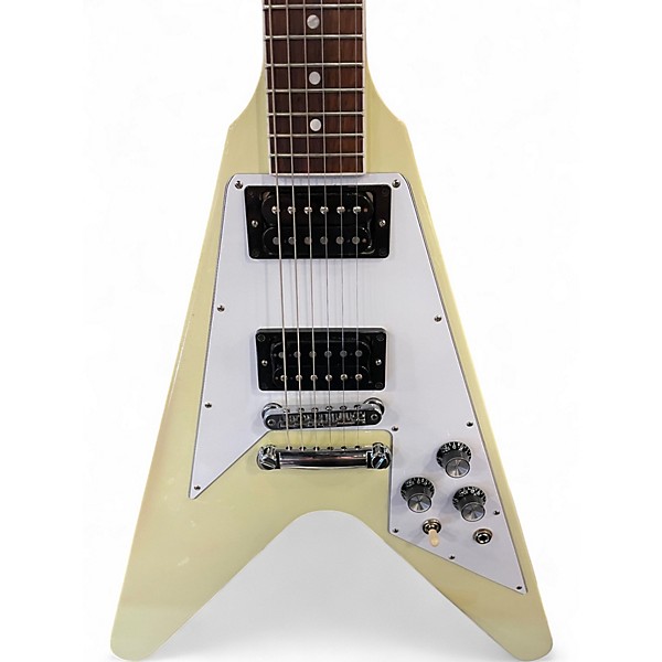 Used 2023 Gibson '70s Flying V White Solid Body Electric Guitar