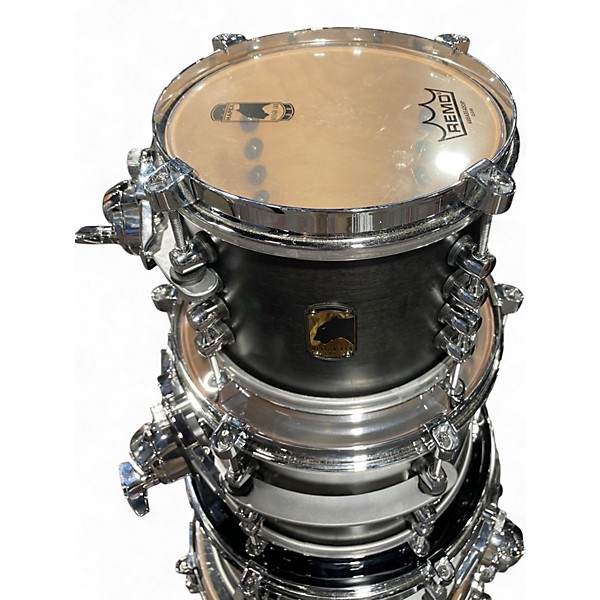 Used Mapex 7 Piece Black Panther Design Labs Equinox Satin Flat Black Drum Kit