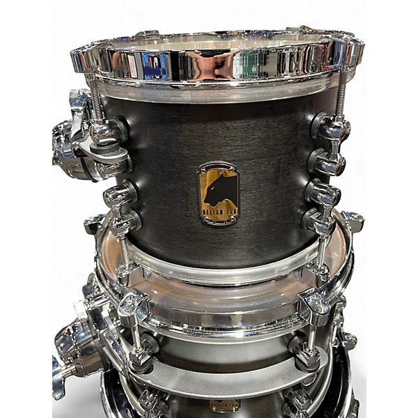 Used Mapex 7 Piece Black Panther Design Labs Equinox Satin Flat Black Drum Kit
