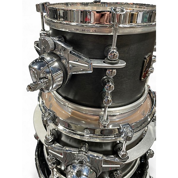 Used Mapex 7 Piece Black Panther Design Labs Equinox Satin Flat Black Drum Kit