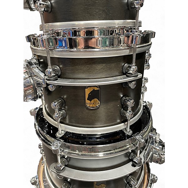 Used Mapex 7 Piece Black Panther Design Labs Equinox Satin Flat Black Drum Kit