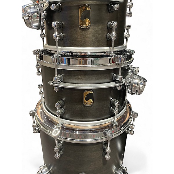 Used Mapex 7 Piece Black Panther Design Labs Equinox Satin Flat Black Drum Kit