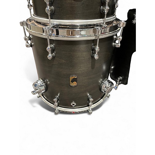 Used Mapex 7 Piece Black Panther Design Labs Equinox Satin Flat Black Drum Kit