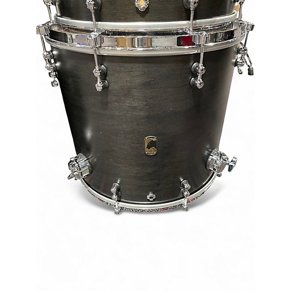 Used Mapex 7 Piece Black Panther Design Labs Equinox Satin Flat Black Drum Kit