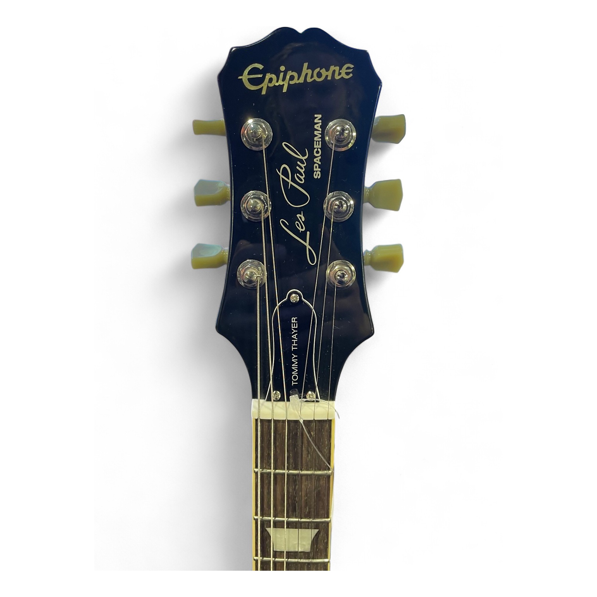 Used Epiphone Tommy Thayer Spaceman Les Paul Standard Inca Silver Solid  Body Electric Guitar Inca Silver | Guitar Center, image size:2000x2000
